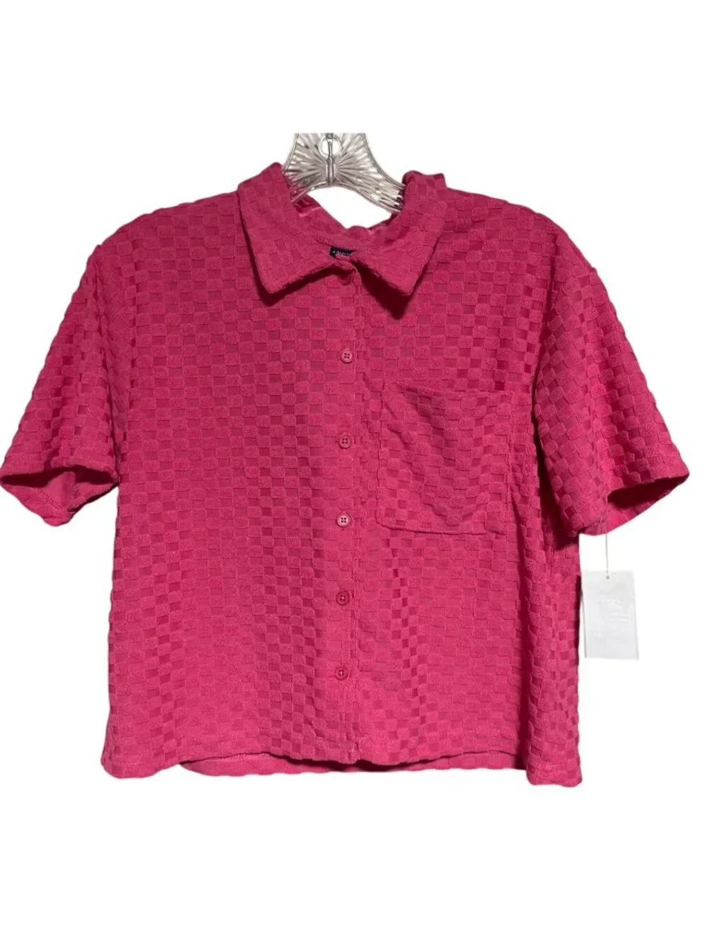 Andy & Evan Kids Terry Button Up Set Pink Available in Girls M L XL
